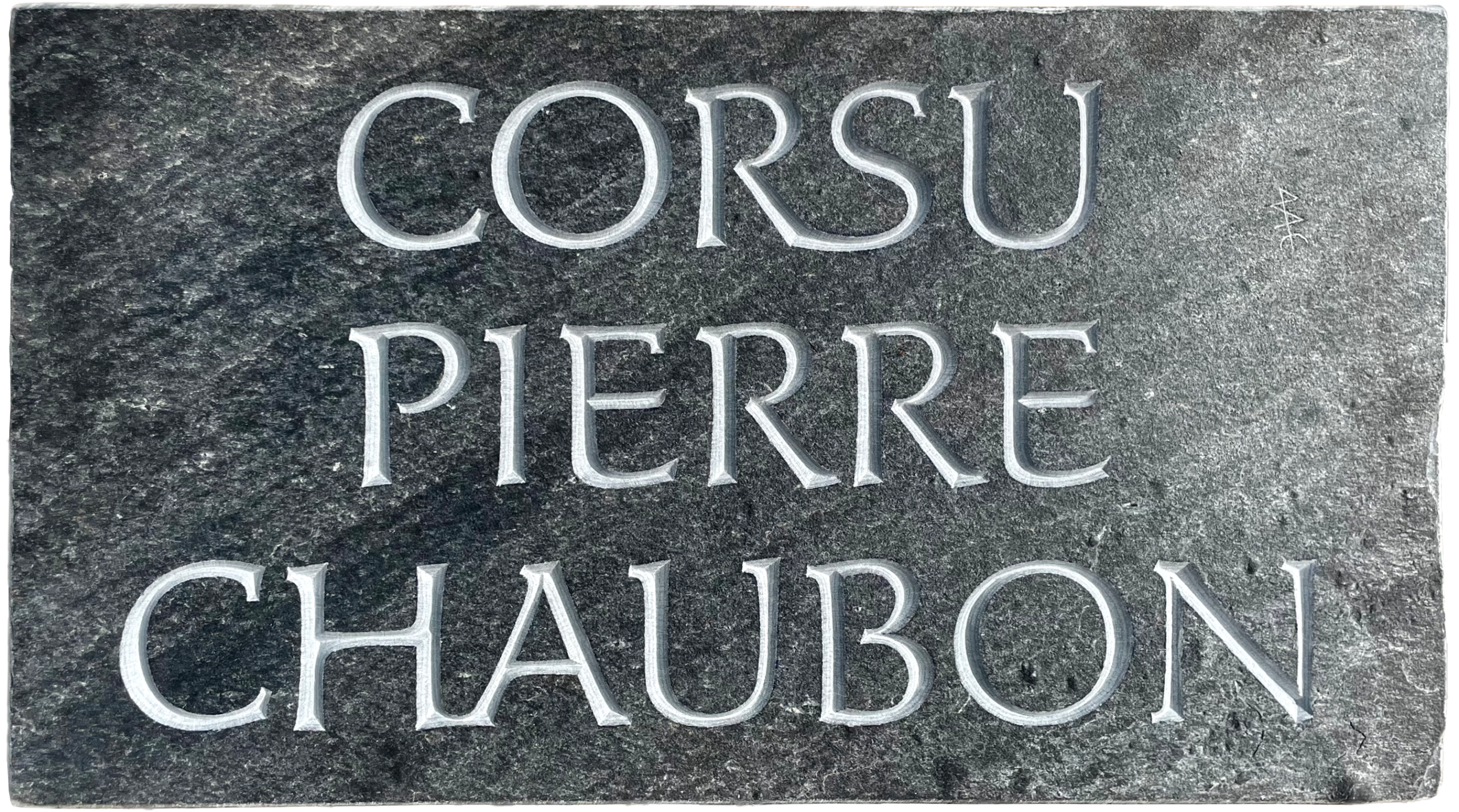 Signalétique communale de Nonza, 23 plaques gravées en lauze insulaire, Cap Corse